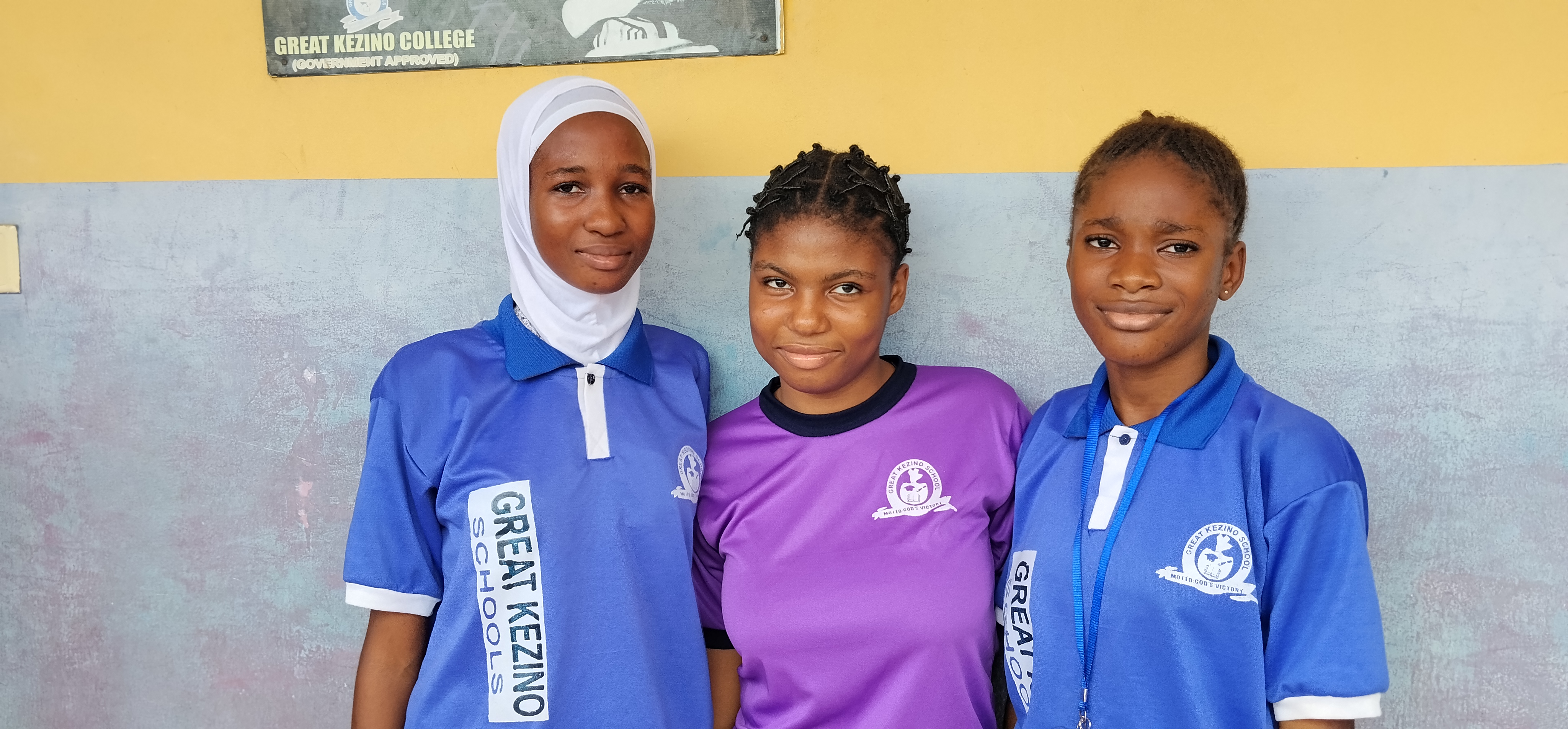 Great Kezino Students in Blue and Purple Sportswear